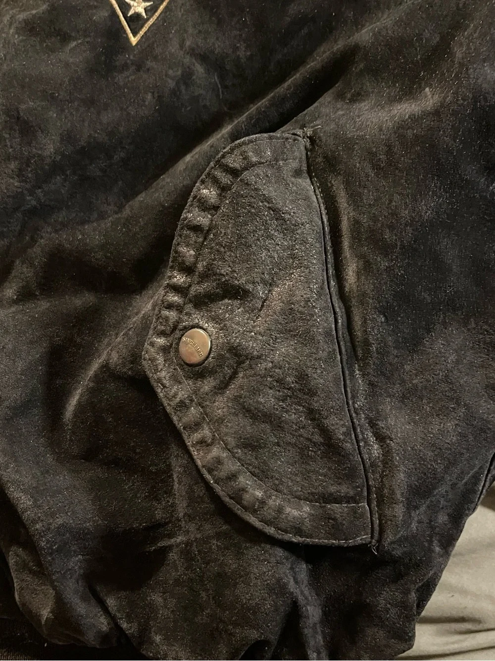 Singulier Air Mail All Over The World Rare Vintage Sz. Large Leather Jacket